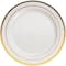 12 Packs: 10 ct. (120 total) 7.5&#x22; Round Lunch Plates with Gold Trim by Celebrate It&#x2122;